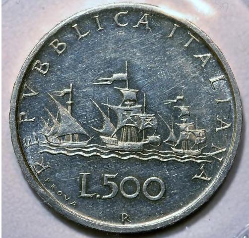 500 Lire Caravelle 1957 Prova Bandiere Controvento